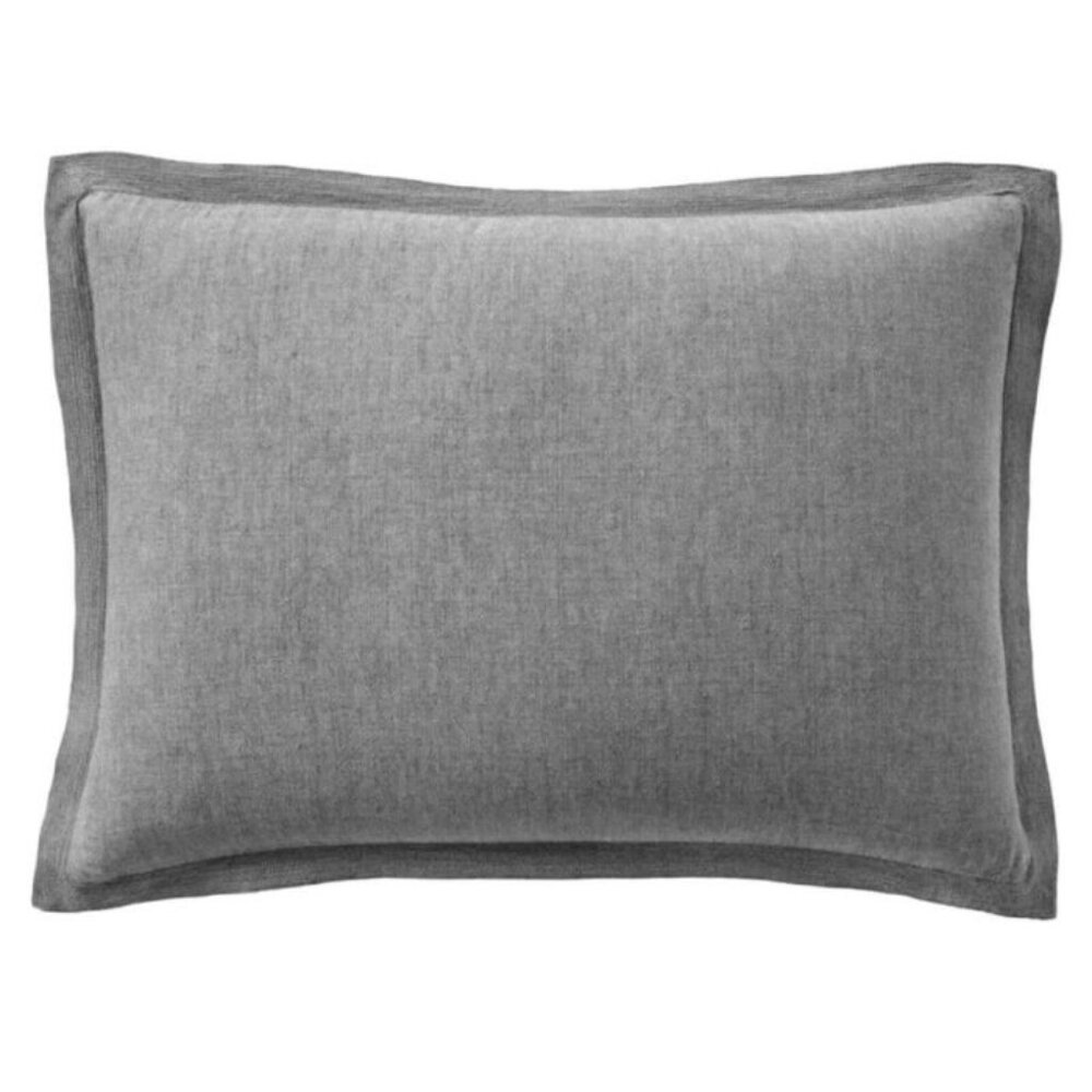 Hotel Collection Linen Embroidered King Sham Gray